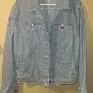 Universal Thread Pinstriped Denim Jacket